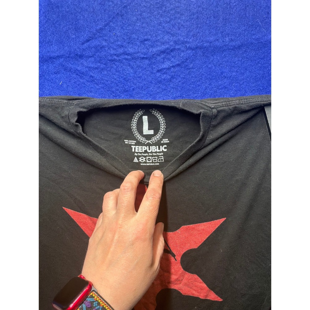 Ninja Star Graphic Mens TeePublic Long Sleeve Shirt‎ Large Black